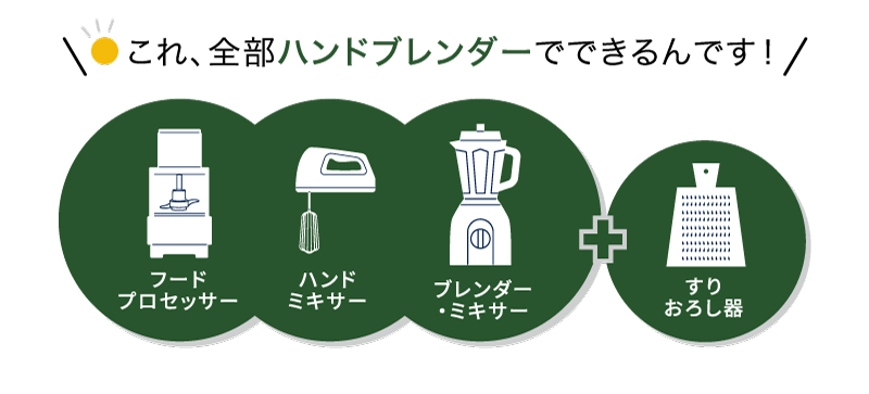 これ、全部ハンドブレンダーでできるんです！
