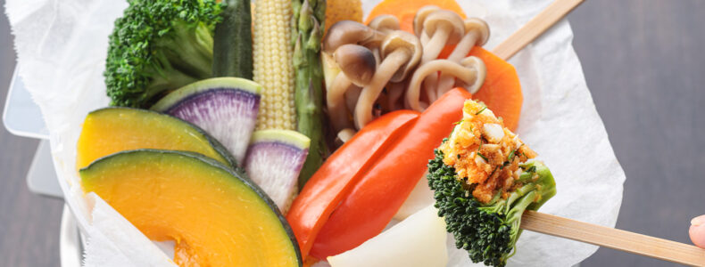 いろいろ蒸し野菜 明太タマゴディップで